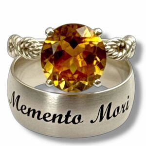 Citrine Sterling Silver Briaded Solitaire Ring 7 10-Carats NWT Artisan